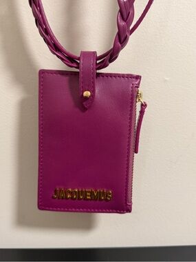 Jacquemus Fuchsia Leather Card Case Pouch Belt Bag